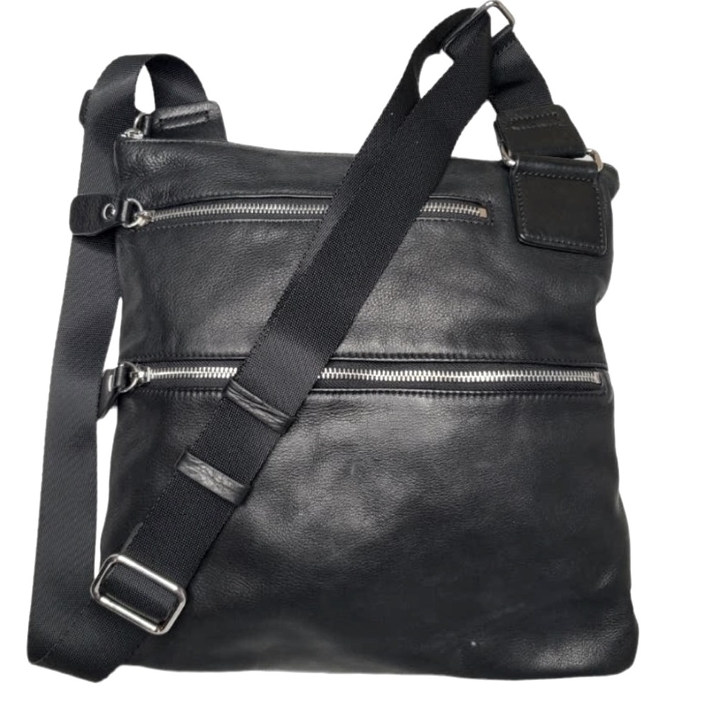 💢ʀᴇᴅᴜᴄᴇᴅ💢Margot leather triple zip crossbody handbag Black soft ʙᴜᴛᴛᴇʀ leather